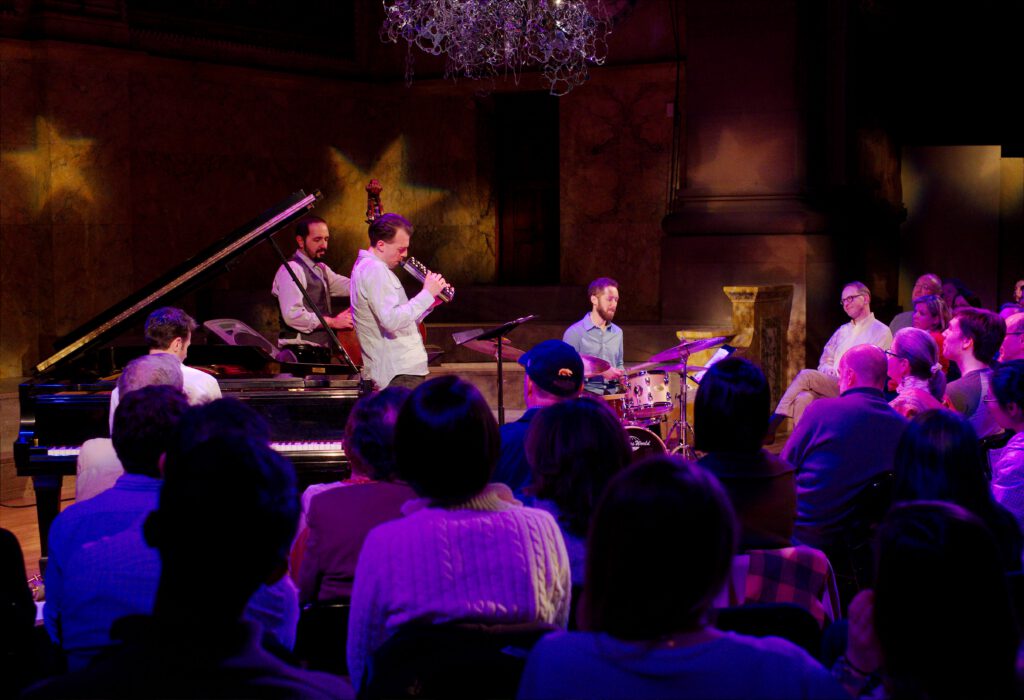 Julien Labro performing with a cross-genre ensemble