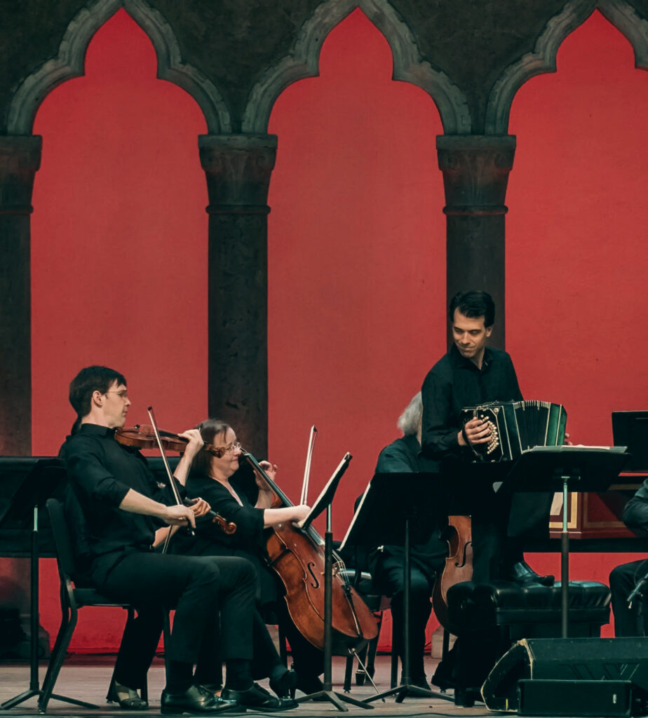 Julien Labro performing bandoneon with chamber ensemble