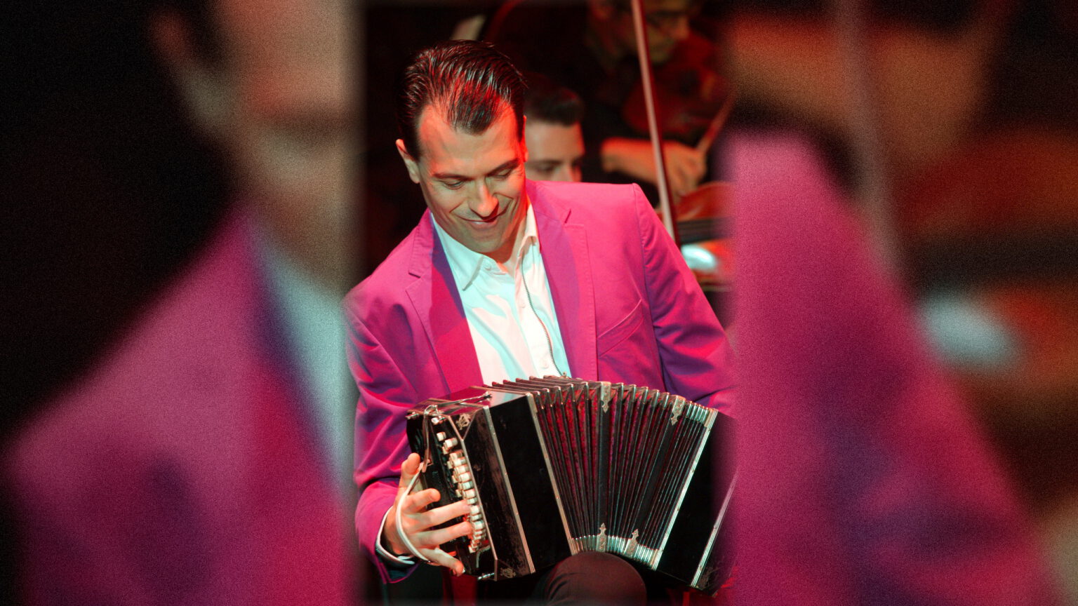Julien Labro performing bandoneon with orchestra